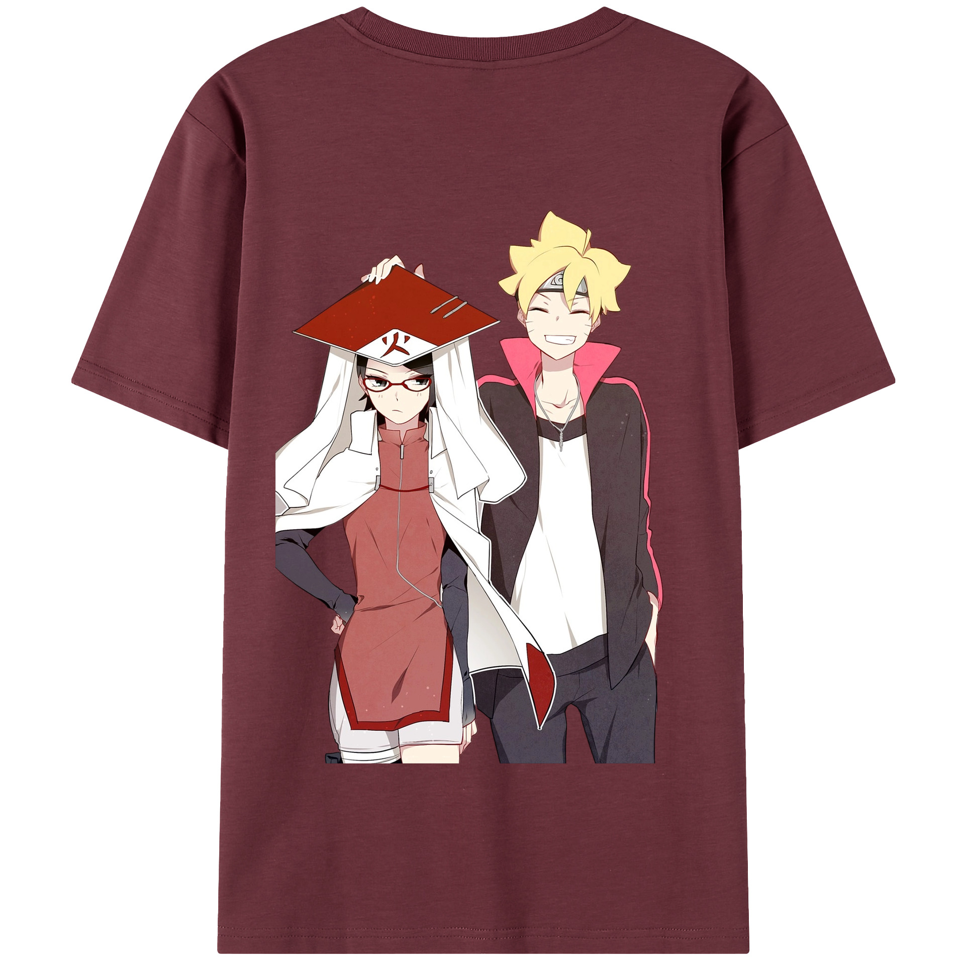 （画像用） NARUTO -ナルト- うちは サラダ Uchiha Sarada 綿100％半袖Tシャツ（背面プリント）